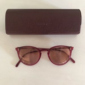 Oliver People’s OMalley Rose colored glasses